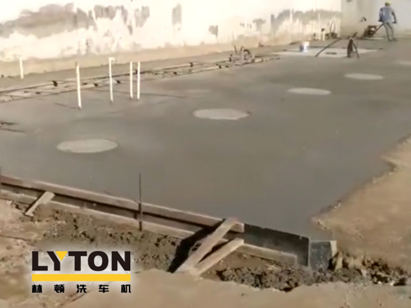 中石化lyton fx11 9刷隧道式全自動洗車機土建施工完畢！洗車設備即將安裝！